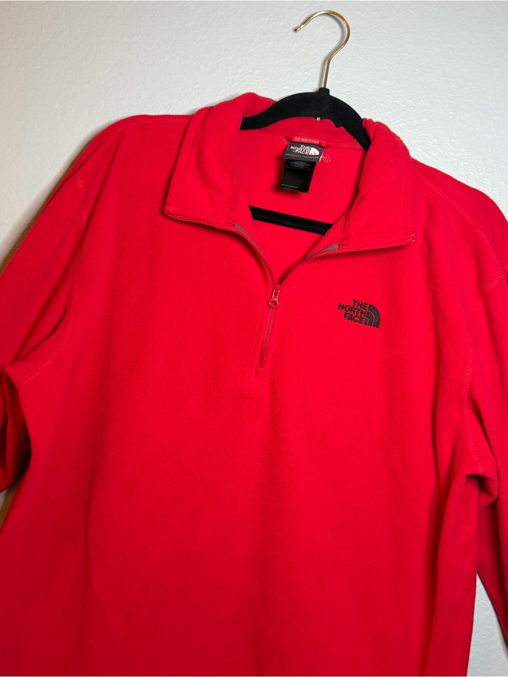 The North Face Men's Bright Red Half-Zip Fleece Pullover
